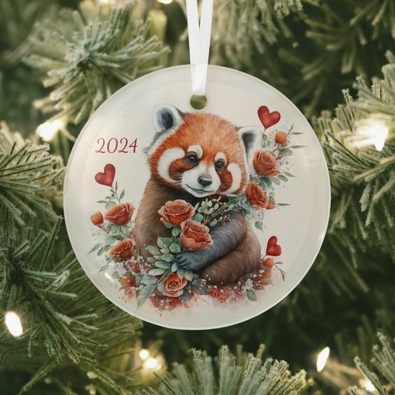 (image for) Red Panda 2024 Glass Ornament